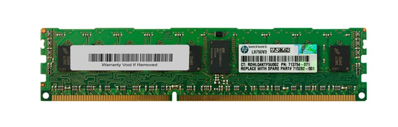 713981-S21 Оперативная память HP 4GB PC3-12800 DDR3-1600MHz ECC Registered CL11 240-Pin DIMM Low Voltage 1.35V Single Rank Memory Module 713981-S21 - фото 17601