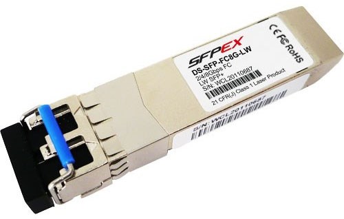 2/4/8 Gbps Data Rate, Fibre Channel, SFP Module, LC Connector, 1310nm Wavelength, Single-mode Fiber (SMF), up to 10km reach DS-SFP-FC8G-LW - фото 21116