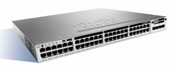 WS-C3850-48T-E Коммутатор Cisco Catalyst 3850 48-Ports 10/100/1000Base-T RJ-45 Manageable Layer3 Rack-mountable 1U and Desktop Stackable Switch with 1x Expansion Slot WS-C3850-48T-E - фото 26286