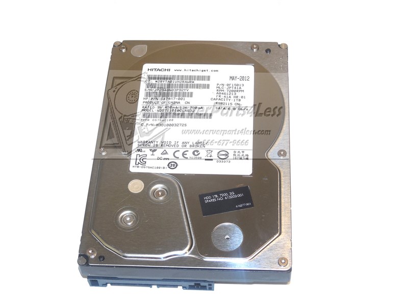 613202-001 HP 1TB 6G 7.2K RPM SATA 3.5” WS MDL Hard Drive 613202-001 - фото 26785