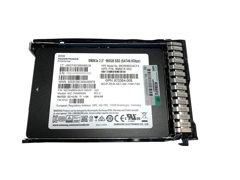 872520-001 HPE 960GB 6G SATA MU SFF SC DS Solid State Drive 872520-001 - фото 27013