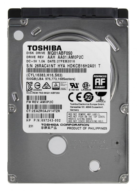 Жесткий диск Toshiba HDKCB16H2A01 500Gb 5400 SATA 2,5" HDD HDKCB16H2A01 - фото 27796