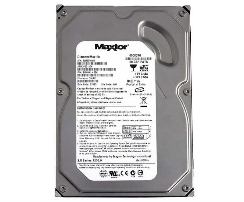 Жесткий диск Maxtor 9DN011-326 80Gb 7200 IDE 3.5" HDD 9DN011-326 - фото 27911