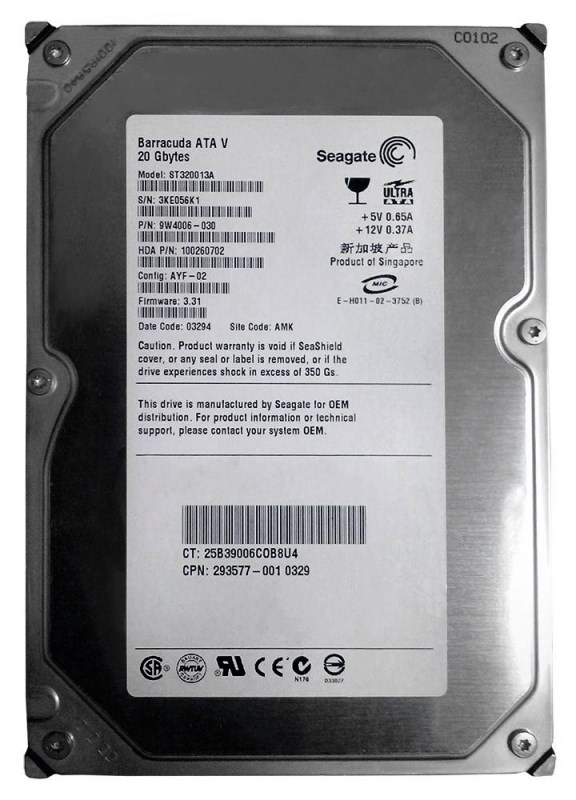 Жесткий диск Seagate ST320013A 20Gb 7200 IDE 3.5" HDD ST320013A - фото 27941