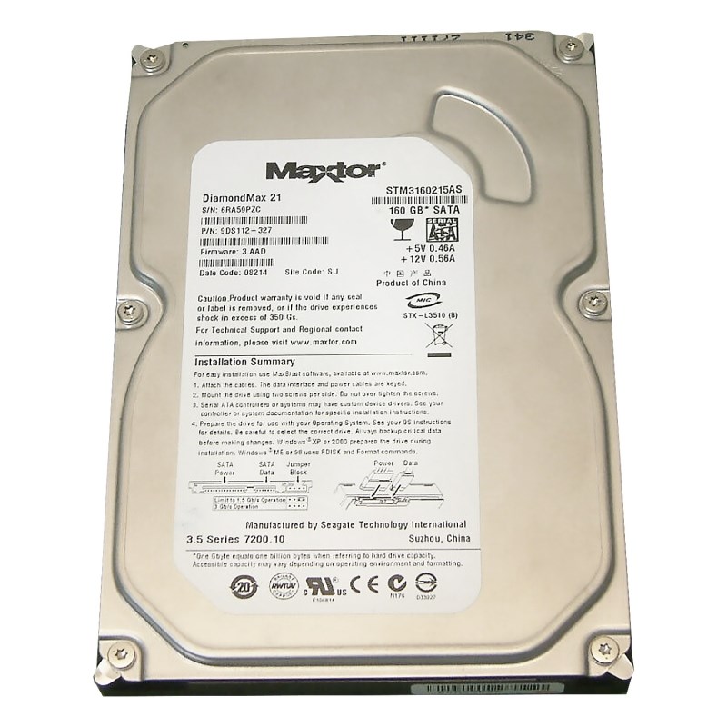 Жесткий диск Maxtor STM3160215AS 160Gb SATAII 3,5" HDD STM3160215AS - фото 27947