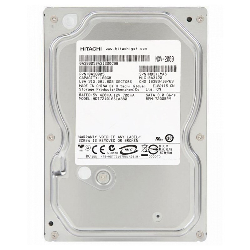 Жесткий диск Hitachi HDT721016SLA380 160Gb SATAII 3,5" HDD HDT721016SLA380 - фото 28069