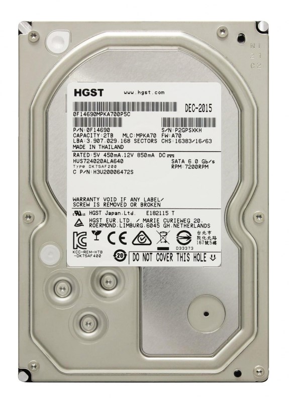 Жесткий диск Hitachi 0F14690 2Tb 7200 SATAIII 3.5" HDD 0F14690 - фото 28117