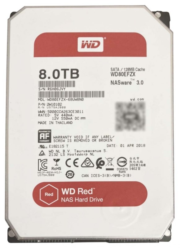 Жесткий диск Western Digital WD80EFZX 8Tb 5400 SATAIII 3.5" HDD WD80EFZX - фото 28162