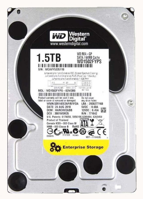 Жесткий диск Western Digital WD1502FYPS 1,5Tb IntelliPower SATAII 3.5" HDD WD1502FYPS - фото 28170