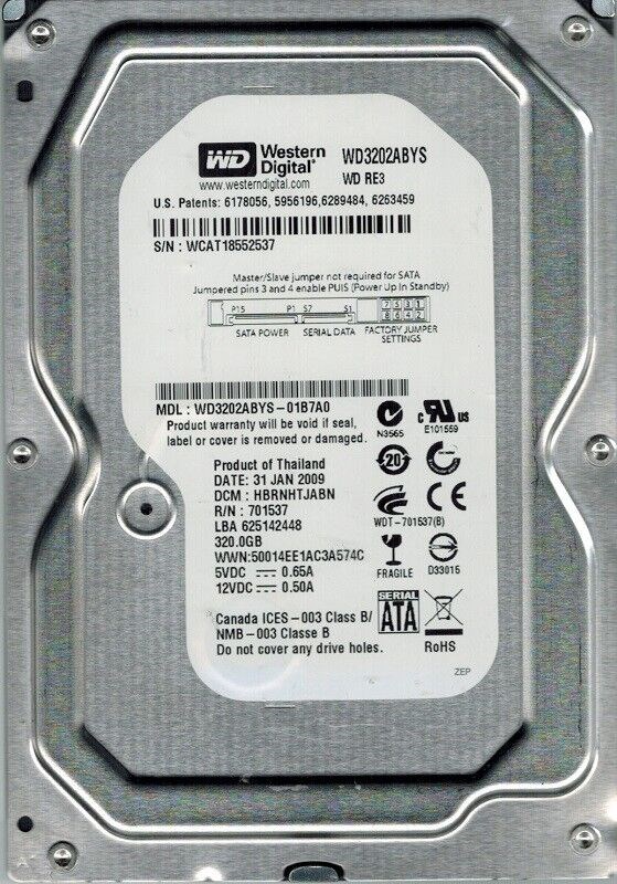 Жесткий диск Western Digital WD3202ABYS 320Gb 7200 SATAII 3.5" HDD WD3202ABYS - фото 28209