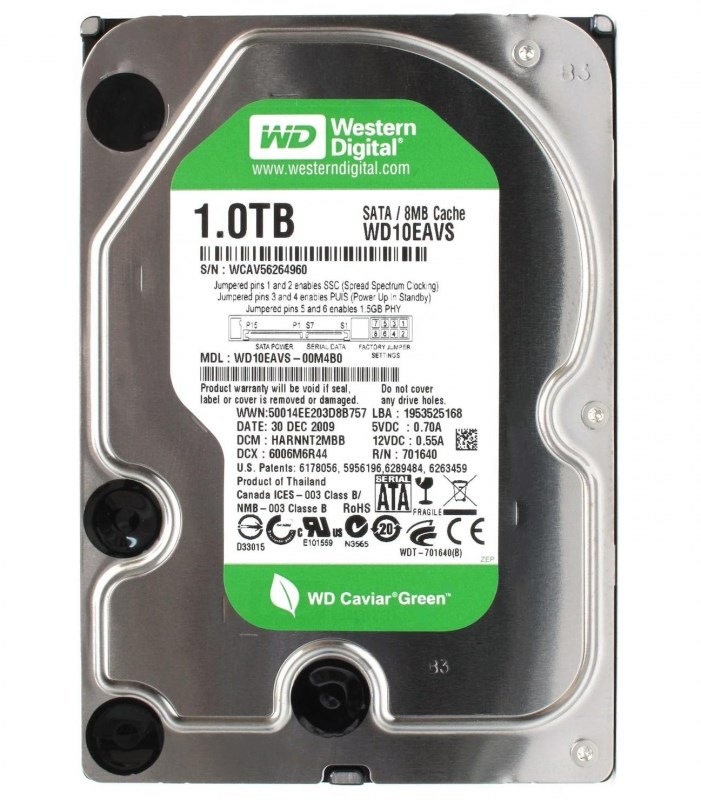 Жесткий диск Western Digital WD10EAVS 1Tb SATAII 3,5" HDD WD10EAVS - фото 28265