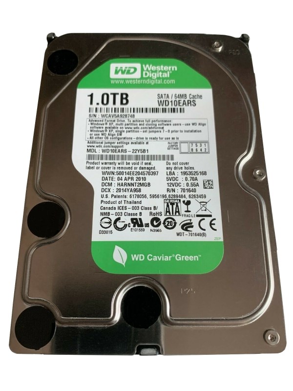 Жесткий диск Western Digital WD10EARS 1Tb SATAII 3,5" HDD WD10EARS - фото 28268