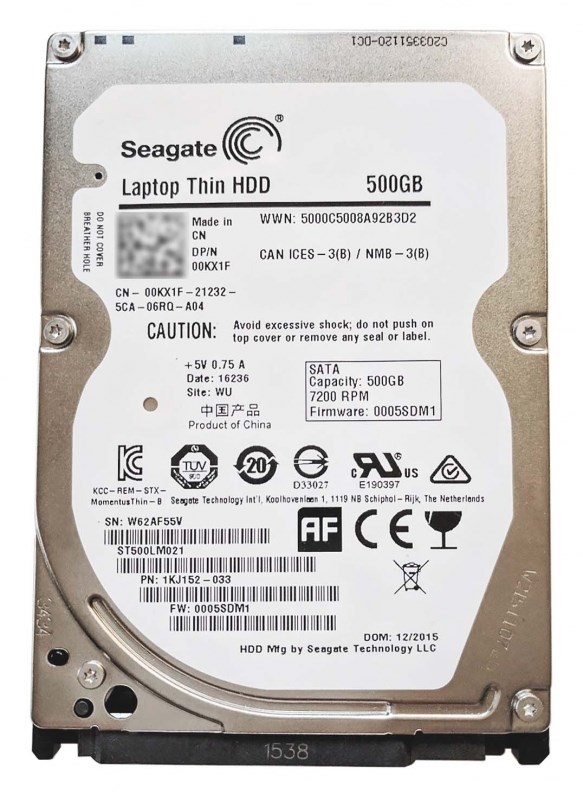 Жесткий диск Seagate ST500LM021 500Gb 7200 SATAIII 2,5" HDD ST500LM021 - фото 28346