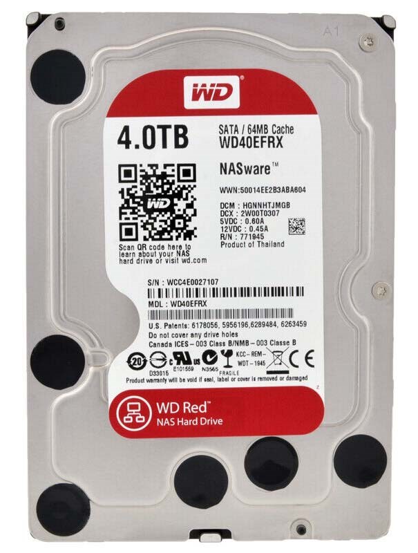 Жесткий диск Western Digital WD40EFRX 4Tb SATAIII 3,5" HDD WD40EFRX - фото 28391