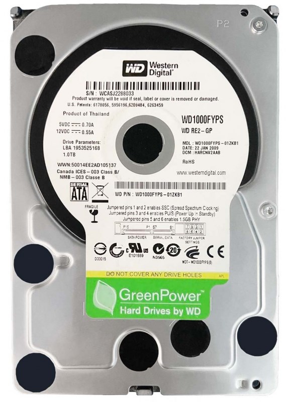 Жесткий диск Western Digital WD1000FYPS 1Tb SATAII 3,5" HDD WD1000FYPS - фото 28404