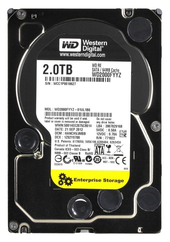 Жесткий диск Western Digital WD2000FYYZ 2Tb SATAIII 3,5" HDD WD2000FYYZ - фото 28421