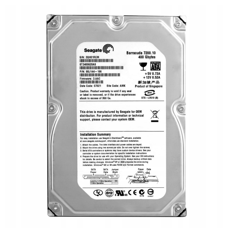 Жесткий диск Seagate 9BJ144 400Gb SATAII 3,5" HDD 9BJ144 - фото 28469