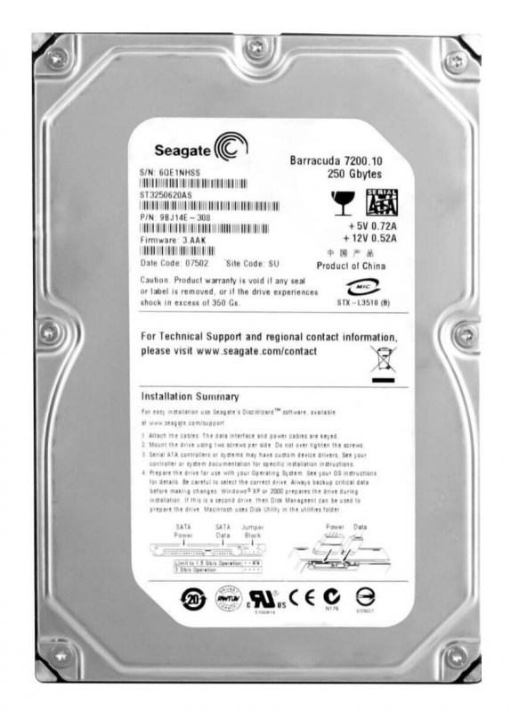 Жесткий диск Seagate ST3250620AS 250Gb SATAII 3,5" HDD ST3250620AS - фото 28472