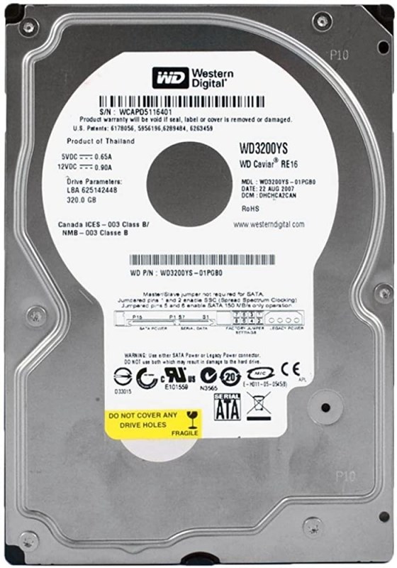 Жесткий диск Western Digital WD3200YS 320Gb 7200 SATAII 3.5" HDD WD3200YS - фото 28493