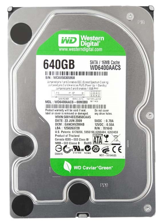 Жесткий диск Western Digital WD6400AACS 640Gb IntelliPower SATAII 3.5" HDD WD6400AACS - фото 28517