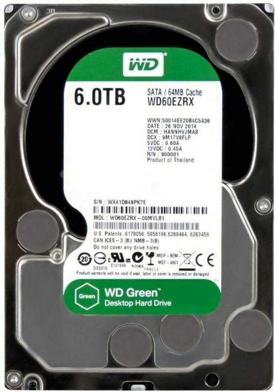 Жесткий диск Western Digital WD60EZRX 6Tb IntelliPower SATAIII 3.5" HDD WD60EZRX - фото 28520