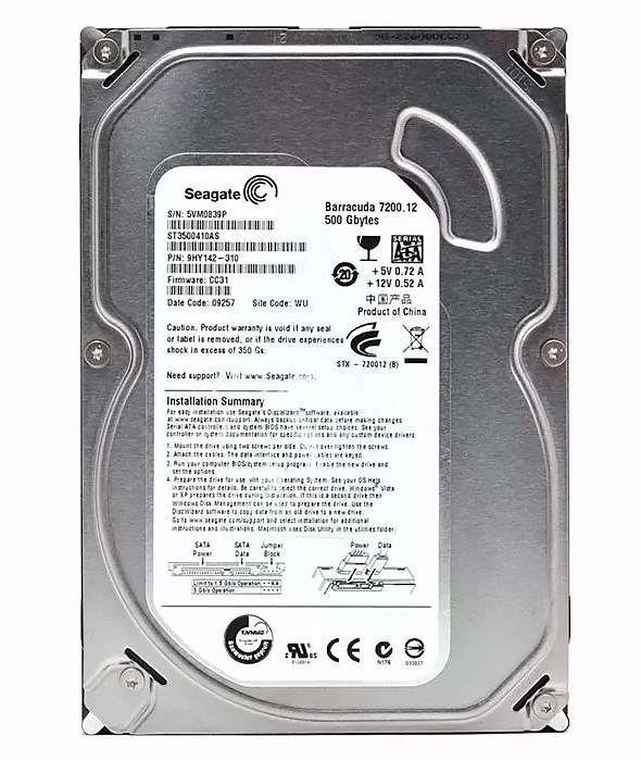 Жесткий диск Seagate ST3500410AS 500Gb 7200 SATAII 3.5" HDD ST3500410AS - фото 28593