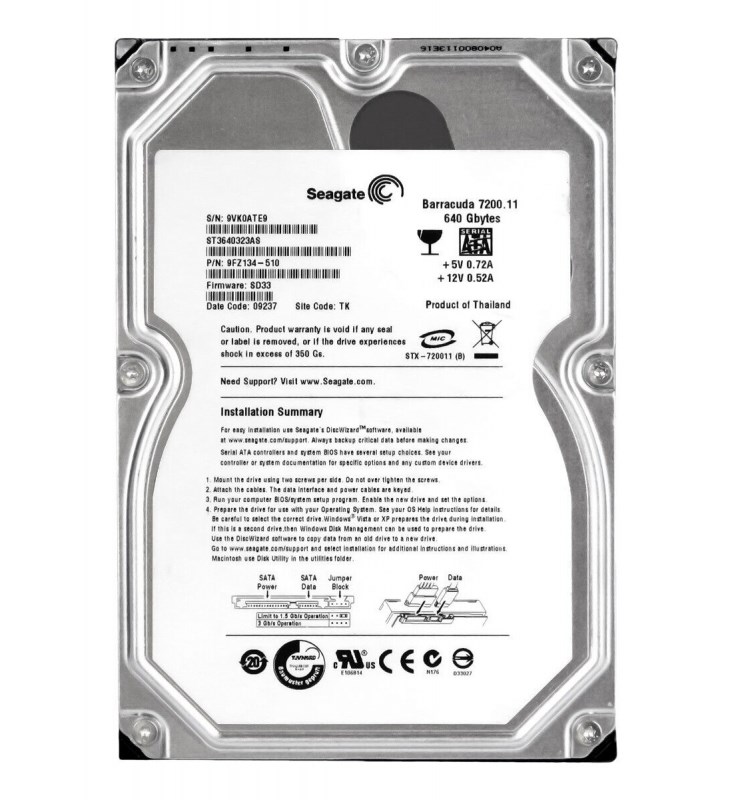 Жесткий диск Seagate ST3640323AS 640Gb 7200 SATAII 3.5" HDD ST3640323AS - фото 28599