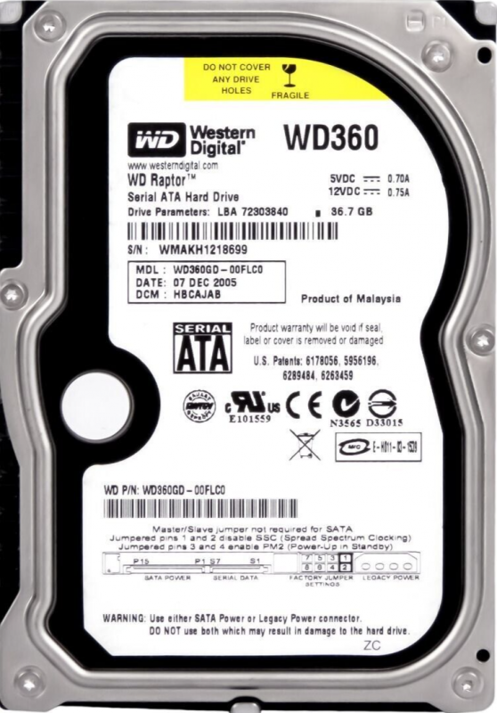 Жесткий диск Western Digital WD360GD 36,7Gb SATA 3,5" HDD WD360GD - фото 28615