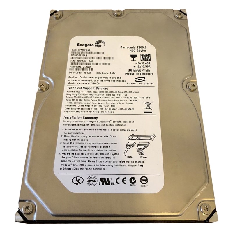 Жесткий диск Seagate ST3400633AS 400Gb 7200 SATAII 3.5" HDD ST3400633AS - фото 28764