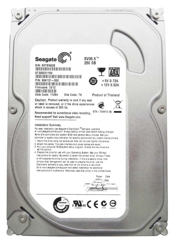 Жесткий диск Seagate ST3250311SV 250Gb 7200 SATAII 3.5" HDD ST3250311SV - фото 28773