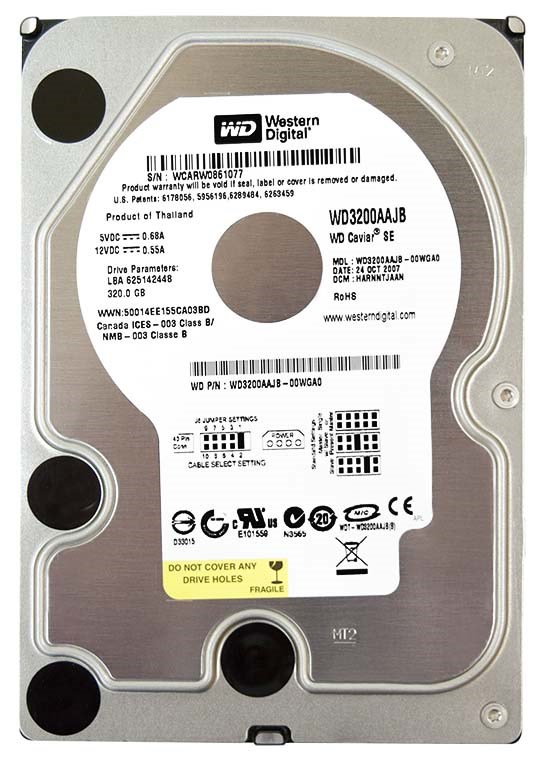 Жесткий диск Western Digital WD3200AAJB 320Gb 7200 IDE 3.5" HDD WD3200AAJB - фото 28819