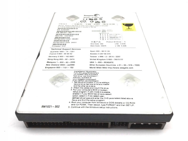 Жесткий диск Seagate 9W1021-302 20Gb 5400 IDE 3.5" HDD 9W1021-302 - фото 28841