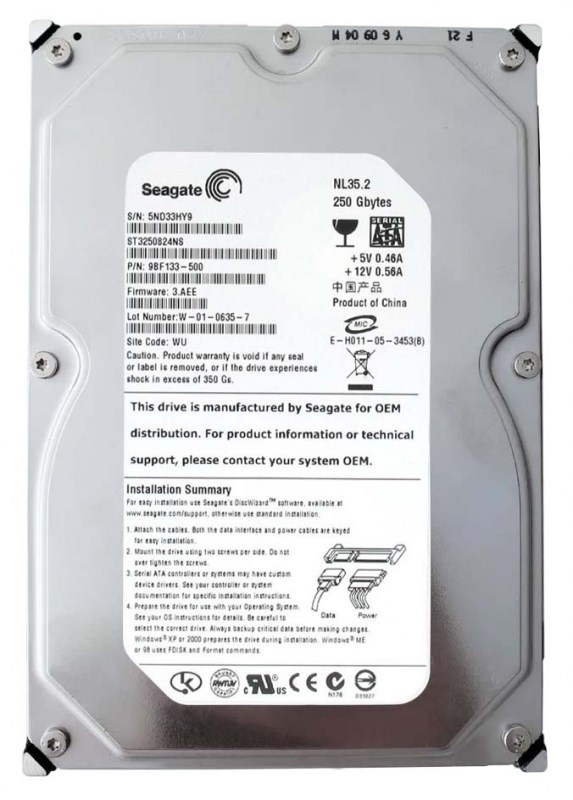 Жесткий диск Seagate ST3250824NS 250Gb SATAII 3,5" HDD ST3250824NS - фото 28928