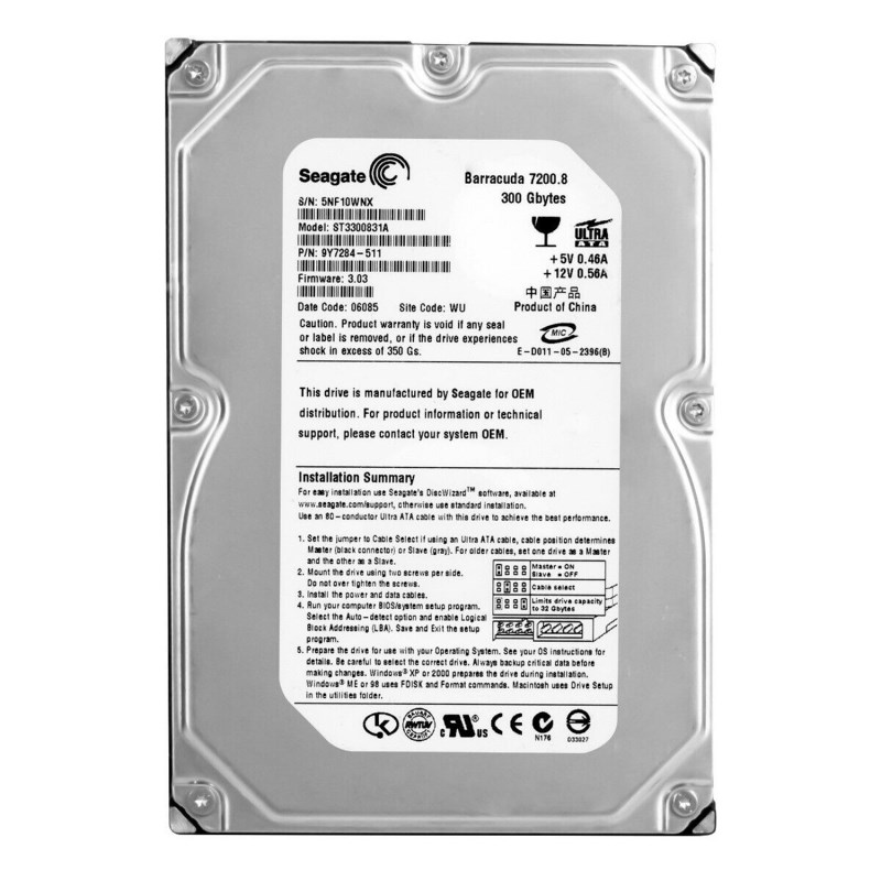 Жесткий диск Seagate ST3300831A 300Gb 7200 IDE 3.5" HDD ST3300831A - фото 28979