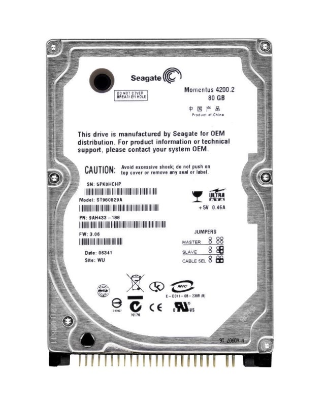 Жесткий диск Seagate ST980829A 80Gb 4200 IDE 2,5" HDD ST980829A - фото 29024