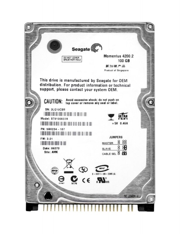 Жесткий диск Seagate 9AH234 100Gb 4200 IDE 2,5" HDD 9AH234 - фото 29040