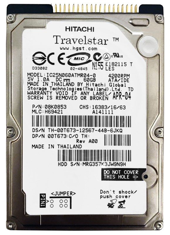 Жесткий диск Hitachi 13G1813 60Gb 4200 IDE 2,5" HDD 13G1813 - фото 29136