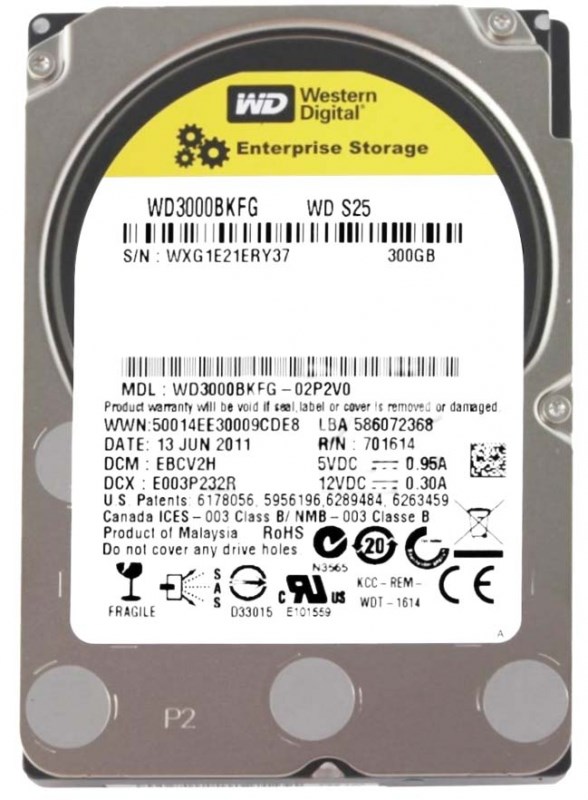 Жесткий диск Western Digital WD3000BKFG 300Gb SAS 2,5" HDD WD3000BKFG - фото 30050