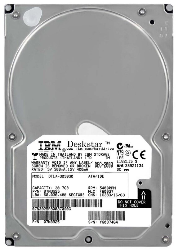 Жесткий диск IBM 07N3925 30,7Gb 5400 IDE 3.5" HDD 07N3925 - фото 30071