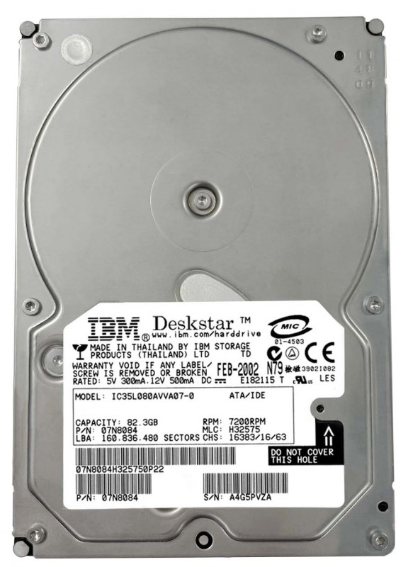 Жесткий диск IBM 2M921 80Gb 7200 IDE 3.5" HDD 2M921 - фото 30107