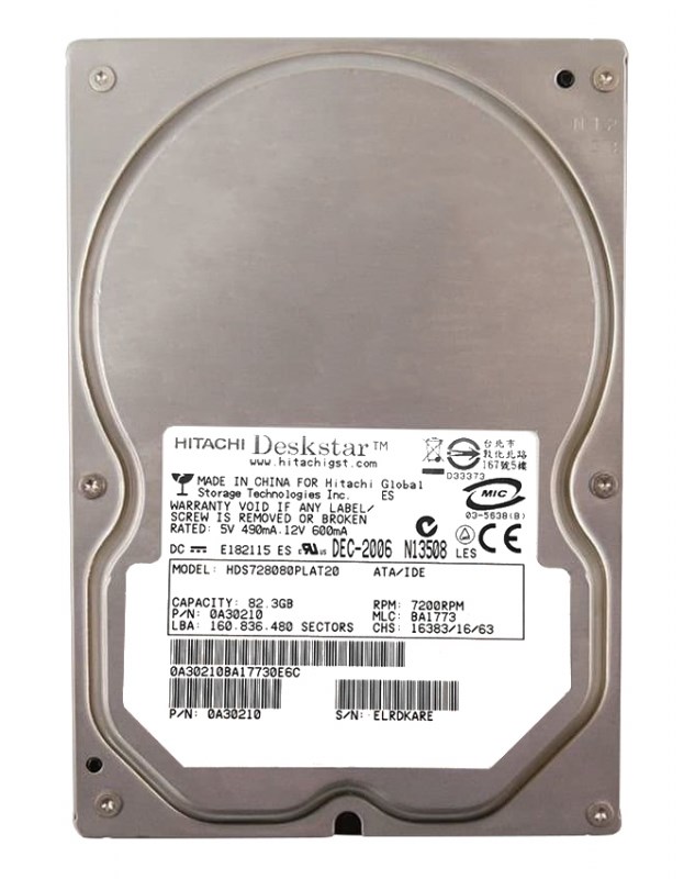 Жесткий диск Hitachi 0A32234 82,3Gb 7200 IDE 3.5" HDD 0A32234 - фото 30182