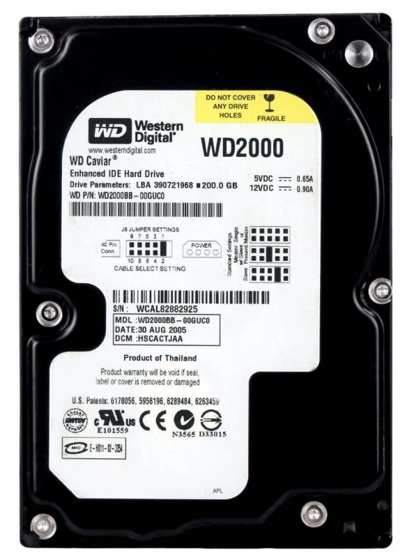 Жесткий диск Western Digital WD2000BB 200Gb 7200 IDE 3.5" HDD WD2000BB - фото 30311