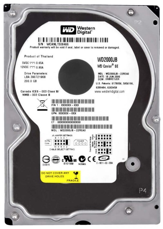 Жесткий диск Western Digital WD2000JB 200Gb 7200 IDE 3.5" HDD WD2000JB - фото 30320