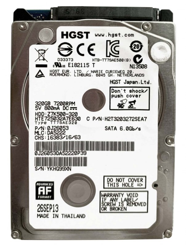 Жесткий диск Hitachi 0J26053 320Gb 7200 SATAIII 2,5" HDD 0J26053 - фото 30411