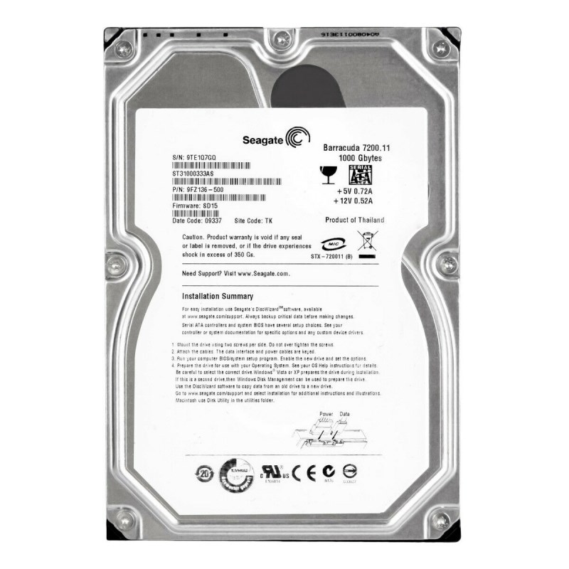 Жесткий диск Seagate 9FZ136 1Tb SATAII 3,5" HDD 9FZ136 - фото 30603