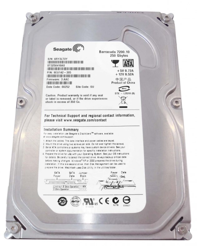 Жесткий диск Seagate 9EU142 250Gb SATAII 3,5" HDD 9EU142 - фото 30624