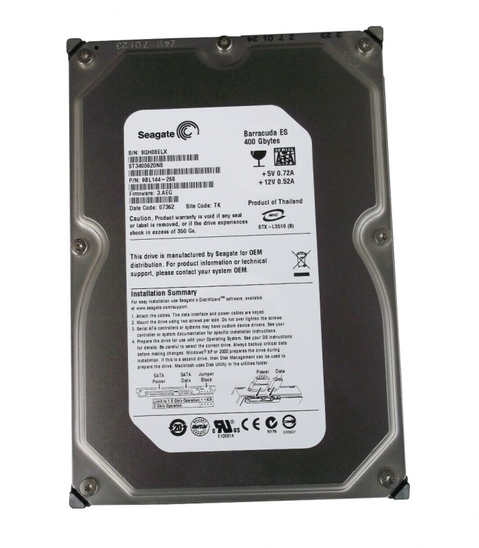 Жесткий диск Seagate 9BL144 400Gb SATAII 3,5" HDD 9BL144 - фото 30651