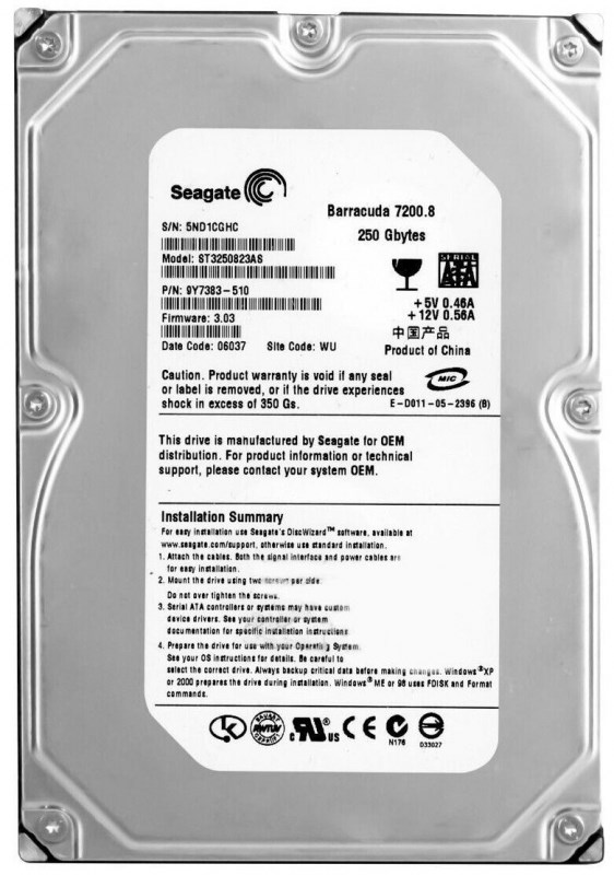 Жесткий диск Seagate 9Y7383 250Gb SATA 3,5" HDD 9Y7383 - фото 30676