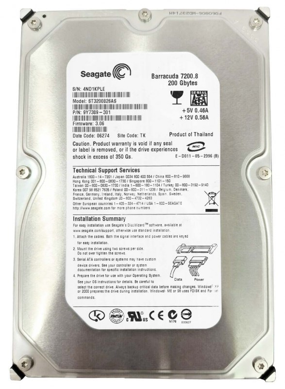 Жесткий диск Seagate 9Y7389 200Gb SATA 3,5" HDD 9Y7389 - фото 30679