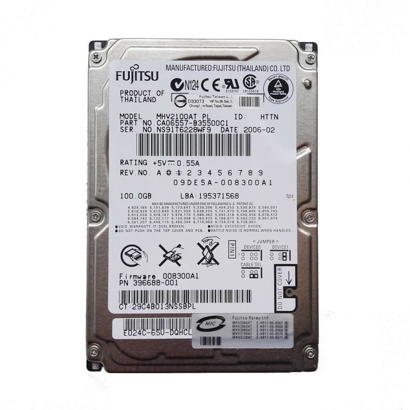 Жесткий диск Fujitsu CA06557-B39500TW 100Gb 4200 IDE 2,5" HDD CA06557-B39500TW - фото 30908